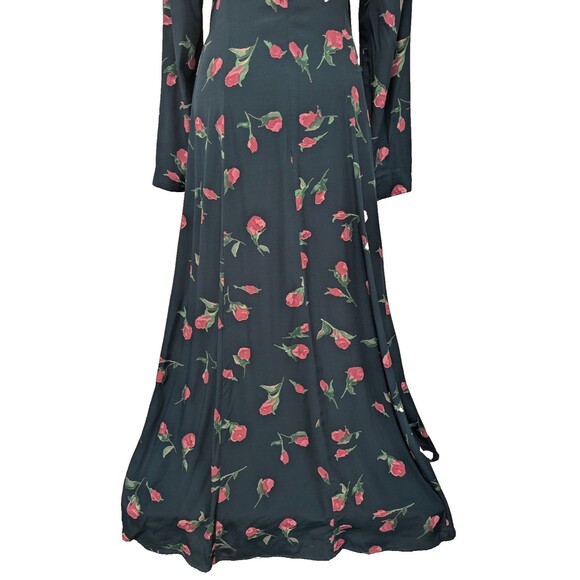 Vintage Coldwater Creek Blue Floral Rose Floor Length Dress sz 4 Bridesmaid Boho - Picture 9 of 16